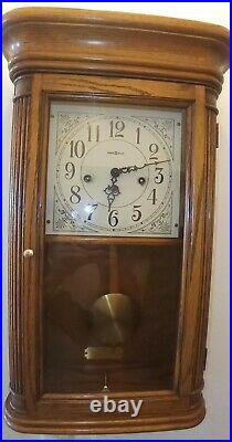 VINTAGE-Howard Miller Clock Westminster Chime Wall/Mantel 613-108 WithKey Wks Grt