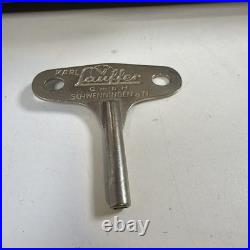 VINTAGE Lauffer Mantle Clock Mid Century Modern MCM Art Deco With Key