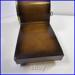VINTAGE Lauffer Mantle Clock Mid Century Modern MCM Art Deco With Key