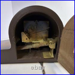 VINTAGE Lauffer Mantle Clock Mid Century Modern MCM Art Deco With Key