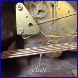 VINTAGE Lauffer Mantle Clock Mid Century Modern MCM Art Deco With Key