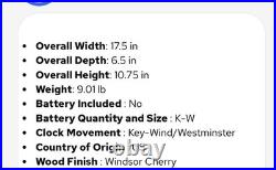 VTG 76th Anniversary Howard Miller Barrett 630-200 Mantel Clock EXCELLENT