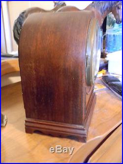 Vtg Antique Seth Thomas Mahogany Wood Westminster Chime Beehive Mantle Clock Ww2