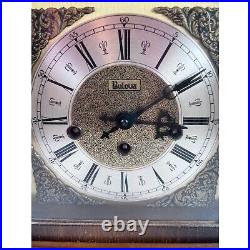 VTG Bulova Tempus Fugit Mantel Clock 340-020 Hermle 2 Jewel Westminster Chime