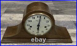 VTG Bulova Westminster Wood Mantle Clock Chiming Wind Up Germany No key