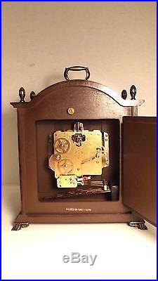 Vtg Nice Bulova German Crafted Wood Brass 8 Day Westminster Chime-working! Clock