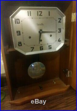 Vedette Art Déco French Wall Clock Regulator Westminster 1/4 Hour Chime