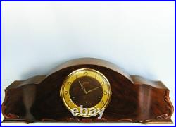 Very Long Junghans Art Deco Westminster Chiming Mantel Clock Black Forest