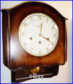 Very Nice Old German Henri Cohler Mauthe Westminster Chime 8 Day Wood Wall Clock