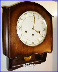 Very Nice Old German Henri Cohler Mauthe Westminster Chime 8 Day Wood Wall Clock