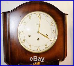 Very Nice Old German Henri Cohler Mauthe Westminster Chime 8 Day Wood Wall Clock