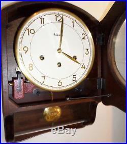 Very Nice Old German Henri Cohler Mauthe Westminster Chime 8 Day Wood Wall Clock