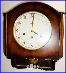 Very Nice Old German Henri Cohler Mauthe Westminster Chime 8 Day Wood Wall Clock