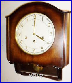 Very Nice Old German Henri Cohler Mauthe Westminster Chime 8 Day Wood Wall Clock