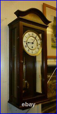 Very Nice Vintage Mahogany Westminster Chime Wall Clock By Comitti Of London