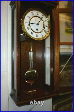 Very Nice Vintage Mahogany Westminster Chime Wall Clock By Comitti Of London