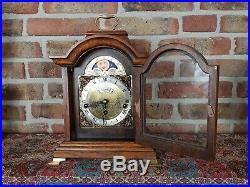 Very Rare Dutch Warmink Table clock with moon phase, Westminster Chime
