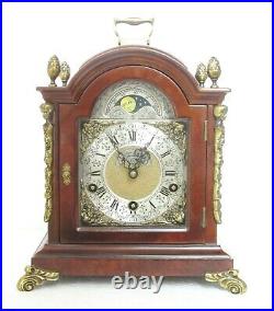 Very Rare Warmink Triple Chime Westminster Bracket Clock Moon Phase Burr Walnut