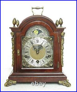 Very Rare Warmink Triple Chime Westminster Bracket Clock Moon Phase Burr Walnut