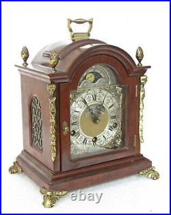 Very Rare Warmink Triple Chime Westminster Bracket Clock Moon Phase Burr Walnut