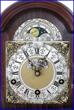 Very Rare Warmink Triple Chime Westminster Bracket Clock Moon Phase Burr Walnut