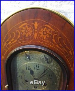 Very large JUNGHANS English walnut & inlay 8 day Westminster chime bracket clock