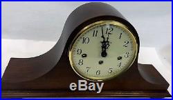 Vintage 18 Howard Miller Oak Wood Westminster Chime WORKING Mantel Clock with Key