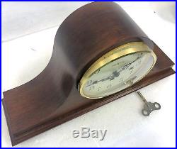 Vintage 18 Howard Miller Oak Wood Westminster Chime WORKING Mantel Clock with Key