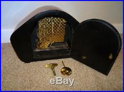 Vintage 1950's Smiths 8 Day Oak Mantel Clock Westminster Chime (Key Pendulum)