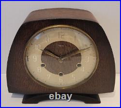 Vintage 1950's Smiths Oak Cased Westminster Chiming Mantel Clock with Silence