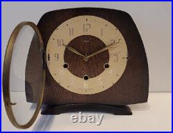 Vintage 1950's Smiths Oak Cased Westminster Chiming Mantel Clock with Silence