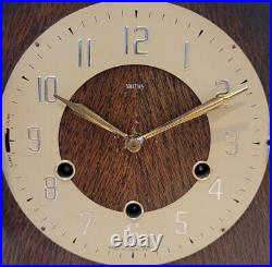 Vintage 1950's Smiths Oak Cased Westminster Chiming Mantel Clock with Silence