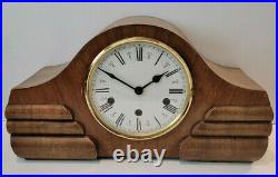 Vintage 1950's Walnut Art Deco Westminster Chiming Mantel Clock (Early 20th)