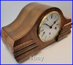 Vintage 1950's Walnut Art Deco Westminster Chiming Mantel Clock (Early 20th)