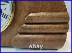 Vintage 1950's Walnut Art Deco Westminster Chiming Mantel Clock (Early 20th)