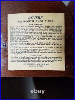 Vintage 1955 Telechron Revere Westminster Chime Electric Clock R-913 Working