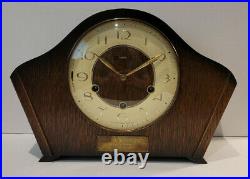 Vintage 1960's English Smiths Westminster Chiming Mantel Clock with Silence