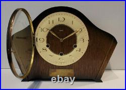 Vintage 1960's English Smiths Westminster Chiming Mantel Clock with Silence