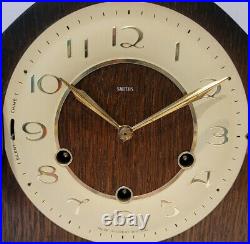 Vintage 1960's English Smiths Westminster Chiming Mantel Clock with Silence