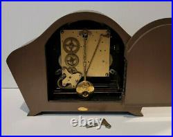 Vintage 1960's English Smiths Westminster Chiming Mantel Clock with Silence