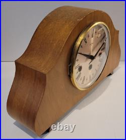 Vintage 1970's Bentima 8-Day Light Oak Westminster Chiming Mantel Clock (German)