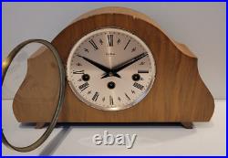 Vintage 1970's Bentima 8-Day Light Oak Westminster Chiming Mantel Clock (German)