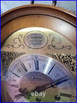 Vintage 1980s Bulova Fugit Westminster Chime mantel clock MINT A+