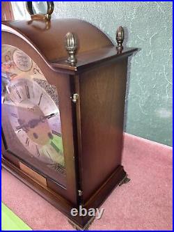 Vintage 1980s Bulova Fugit Westminster Chime mantel clock MINT A+