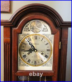 Vintage 28 Waltham 31 Day Chime Wall Clock Tempus Fugit Dark Wood Timepiece