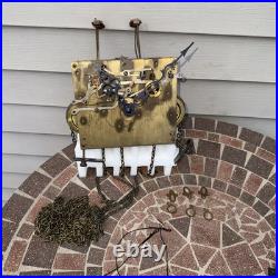 Vintage 50s MAUTHE Large Plate Westminster Chime Grandfather Clock MOVEMENT Part