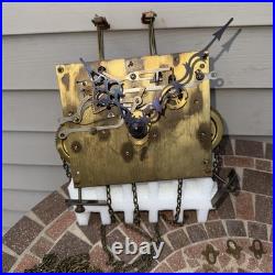 Vintage 50s MAUTHE Large Plate Westminster Chime Grandfather Clock MOVEMENT Part