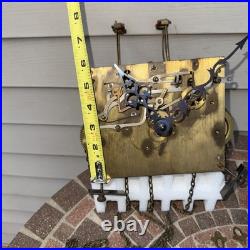 Vintage 50s MAUTHE Large Plate Westminster Chime Grandfather Clock MOVEMENT Part