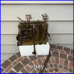 Vintage 50s MAUTHE Large Plate Westminster Chime Grandfather Clock MOVEMENT Part