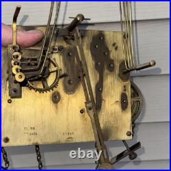 Vintage 50s MAUTHE Large Plate Westminster Chime Grandfather Clock MOVEMENT Part